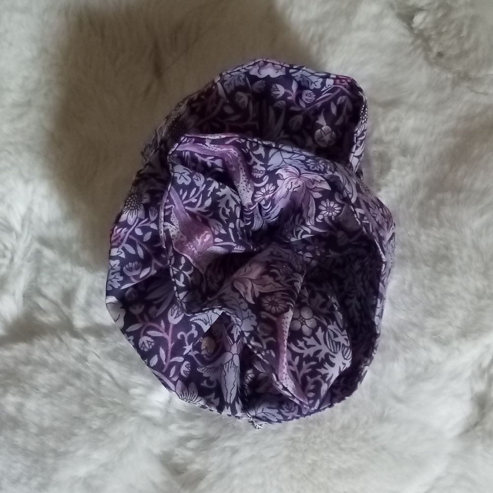 Liberty Art Fabric Scrunchie Amethyst Purple Strawberry Thief William Morris - Picture 3 of 10